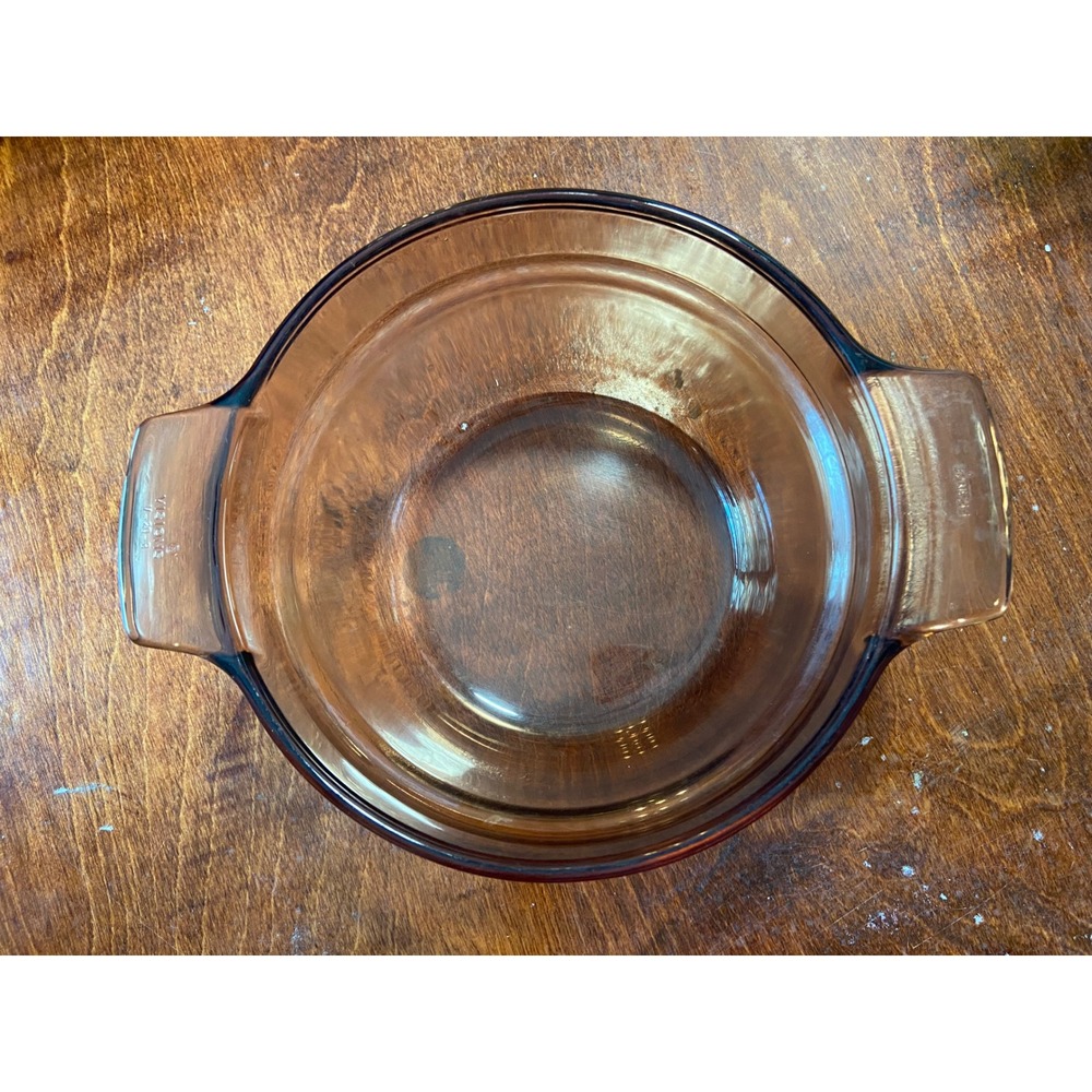 Visions Corning Amber Glass Casserole Dish V-20-B France 2L pyroceram brown pot